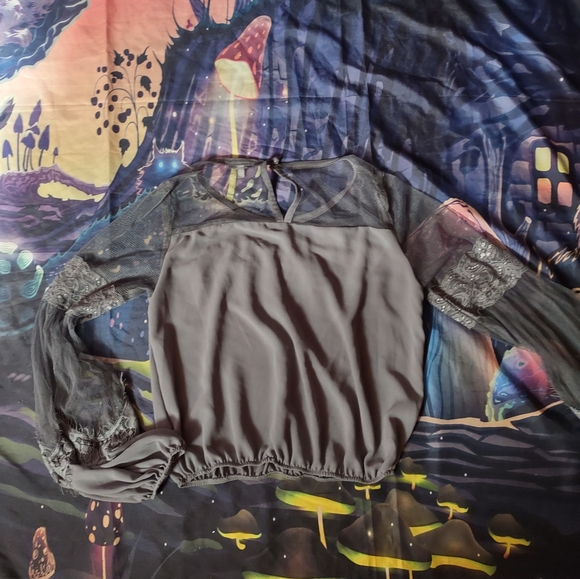 Vampire Goth Grey Blouse - Picture 10 of 14